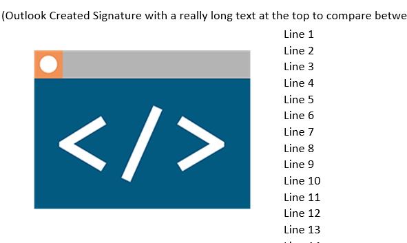 Outlook signature (created at 125%) viewed at 125% DPI